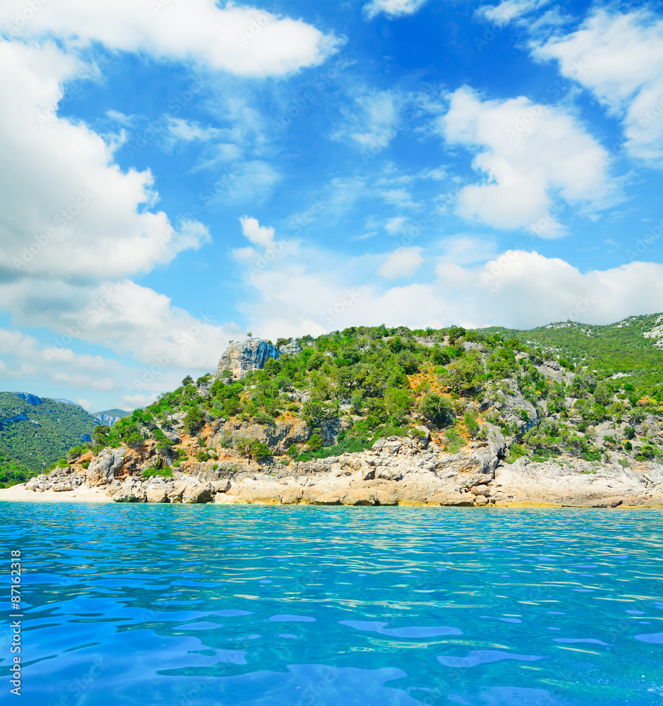 cala gonone shoreline on a cloudy day cala gonone shoreline on a cloudy day