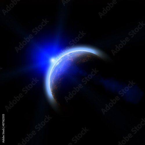Fototapeta Naklejka Na Ścianę i Meble -  Planet Earth. Space sunrise