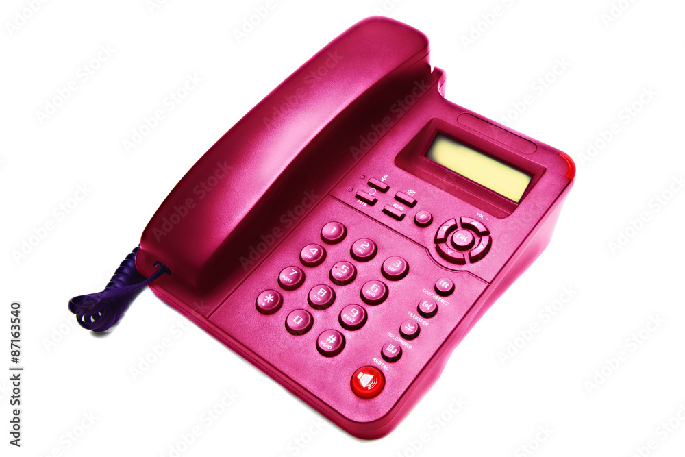 pink IP  phone closeup