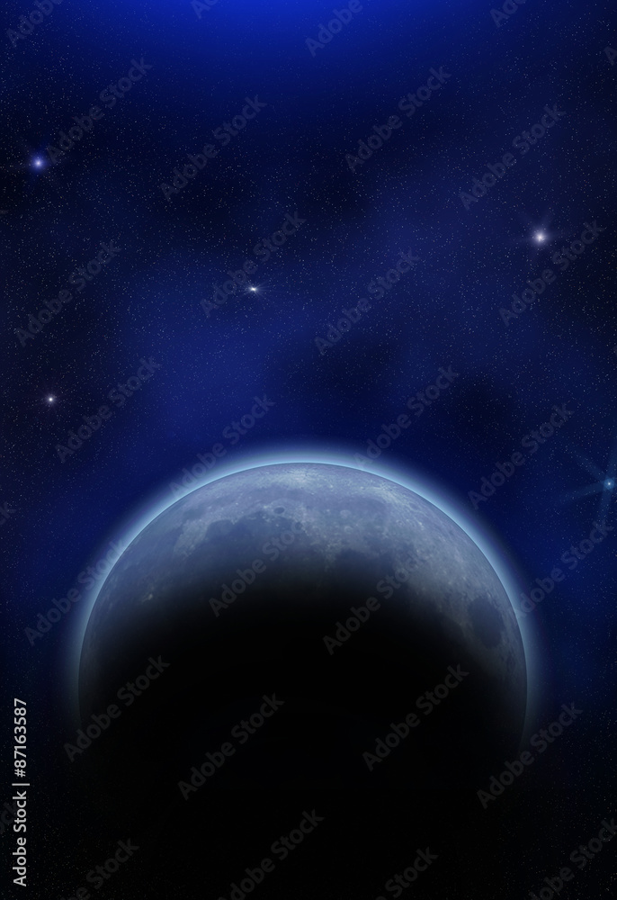 Obraz premium planet, moon and stars
