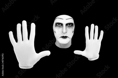 mime isolated on a black background