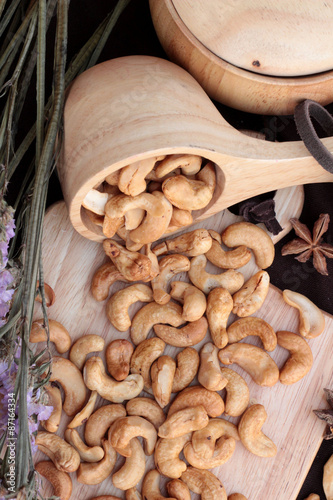 Roasted cashews nuts with natura