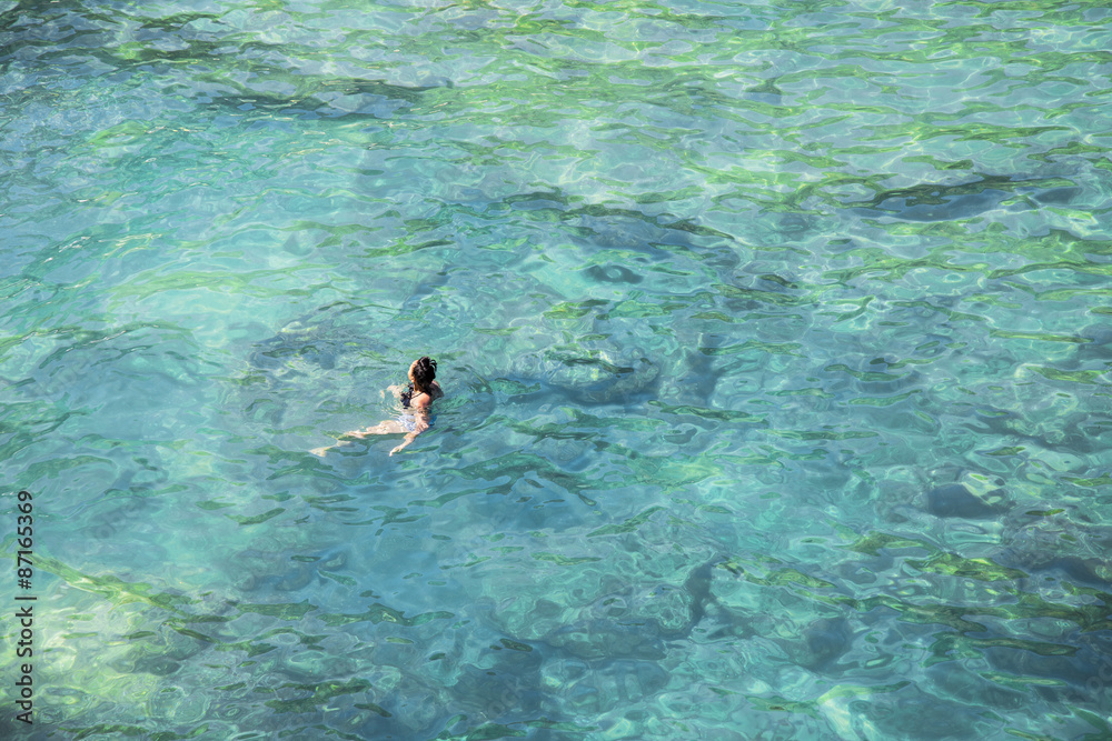 Bathing on a turquoise Mediterranean Sea