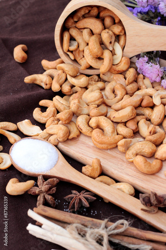 Roasted cashews nuts with natura