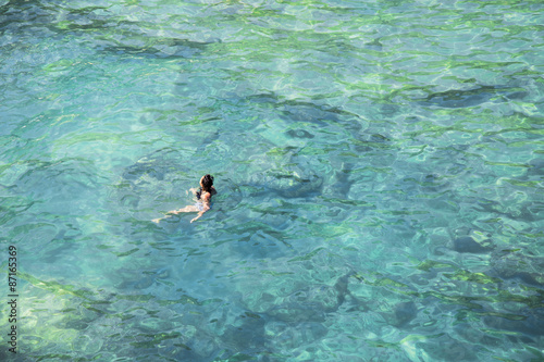 Bathing on a turquoise Mediterranean Sea