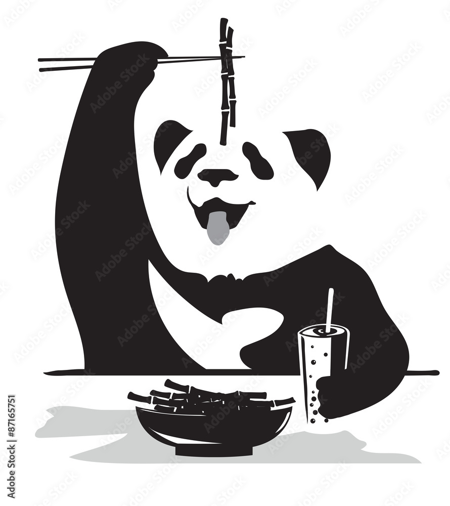 Fototapeta premium Panda eating bamboo