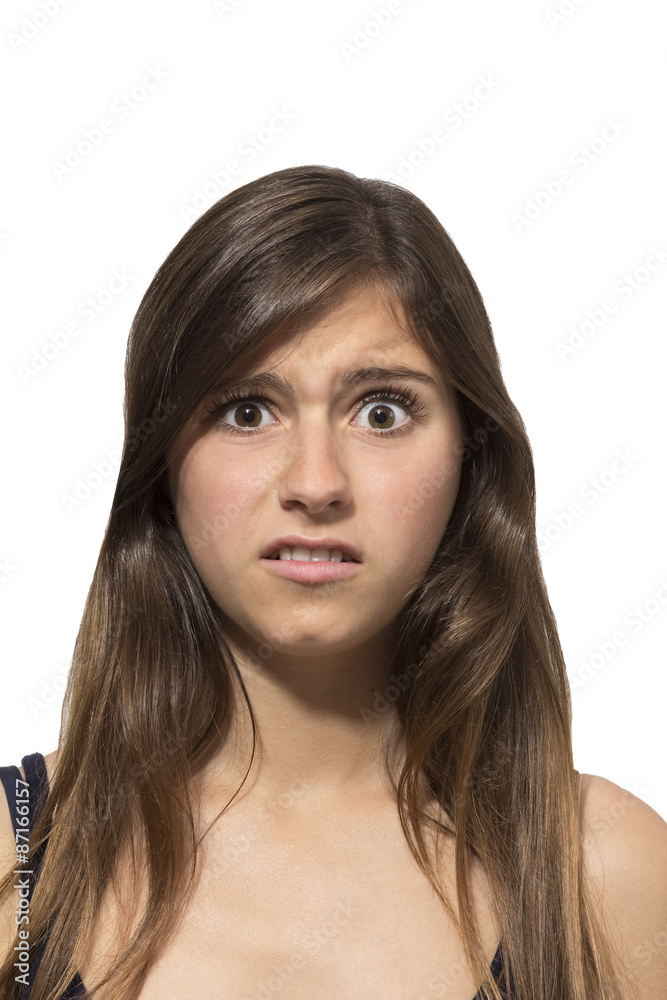 beautiful teenage girl portrait shocked beautiful teenage girl portrait shocked