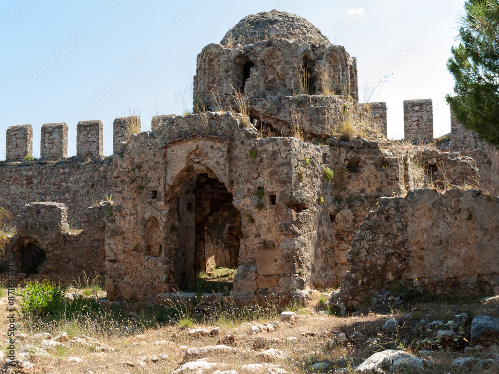 Ruins of a Byzantine church in the castle Ichkale in Alanya, Turkey