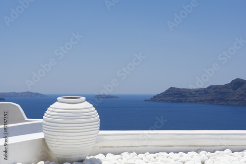 Decoration detail in Oia village  Santorini island  Greece