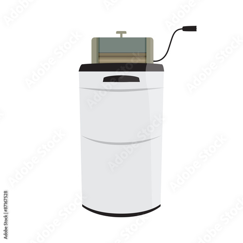 vector illustration of retro wash machine with wringer photo