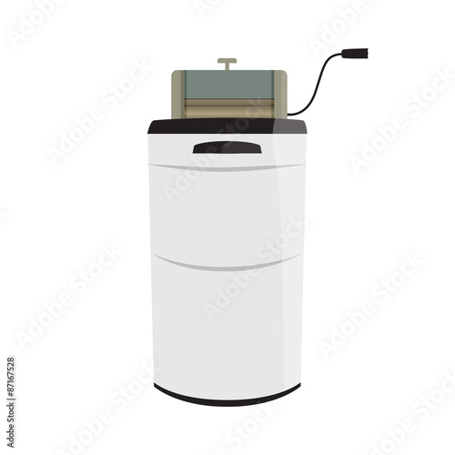 vector illustration of retro wash machine with wringer