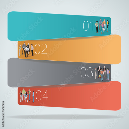 Info graphic with business people with numbers
