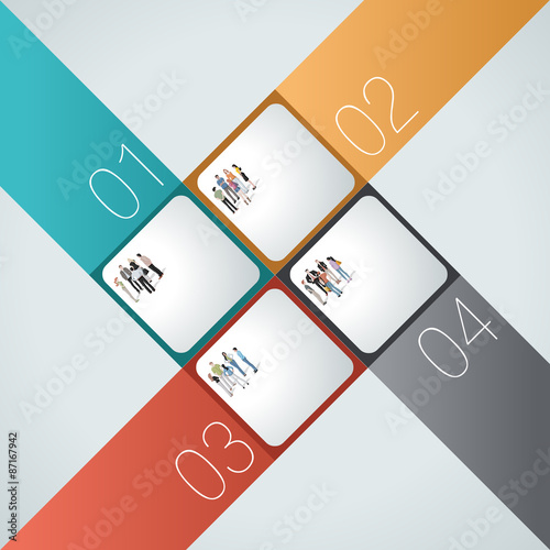 Info graphic with business people with numbers
