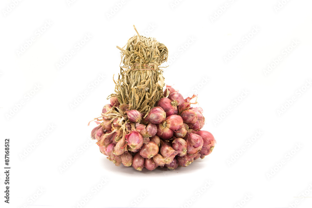 Fototapeta premium Shallot in a group isolated on white background.