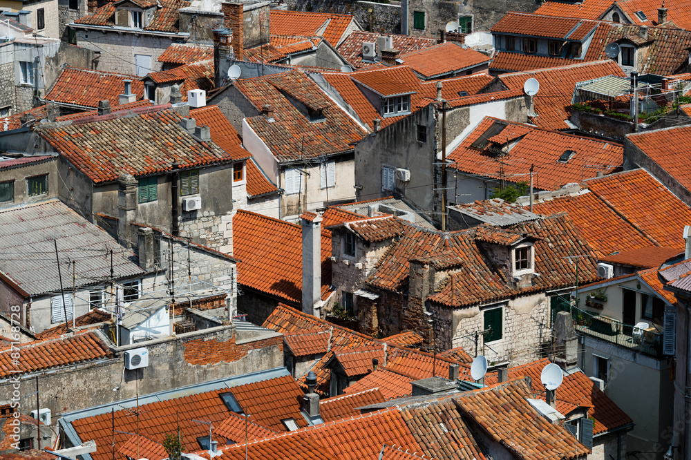 View of old part of Split, Croatia. View of old part of Split, Croatia.