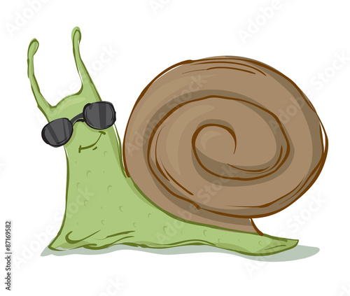 snail in sunglasses