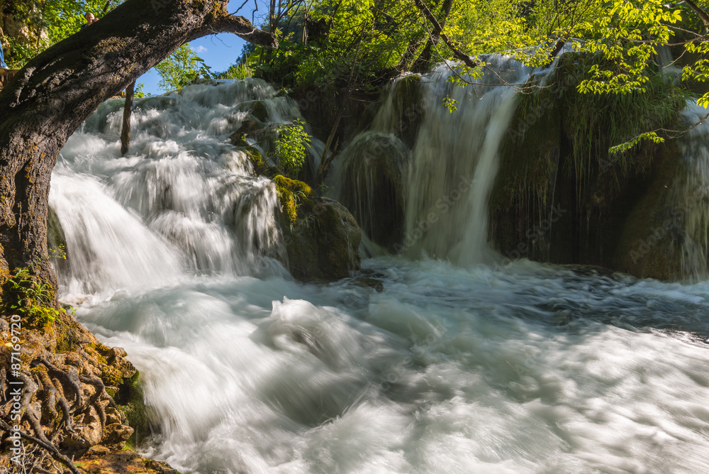 Fototapeta premium Cascading waterfalls on the river Korana 2