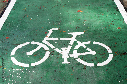 bicycle sign on the road, bike lane