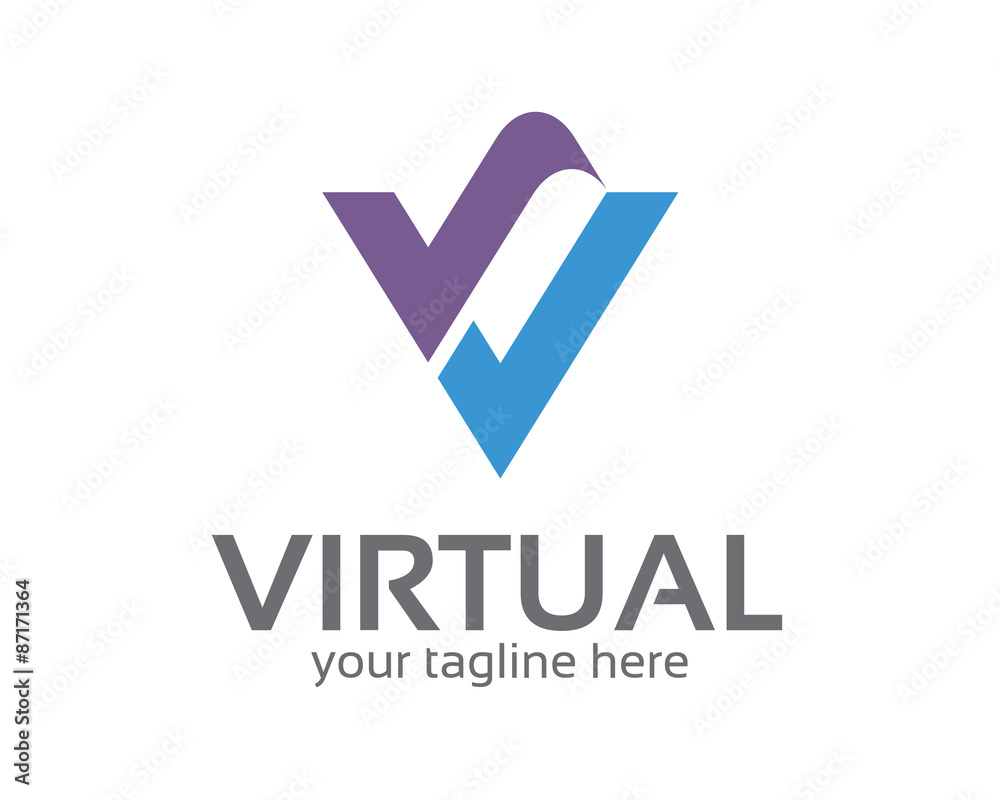 Business corporate letter V logo design template. Simple and cle