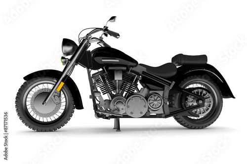 isolated black motorcycle.