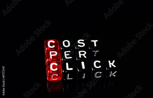CPC Cost Per Click on black