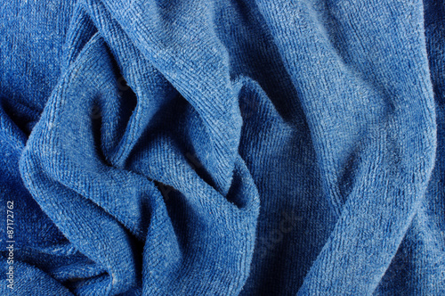 Abstract artistic background of wrinkled blue towel