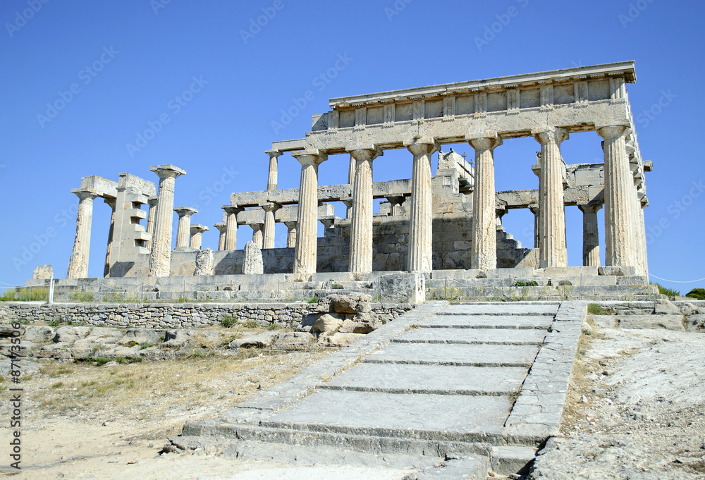 temple of Aphaia in Aegina island Greece