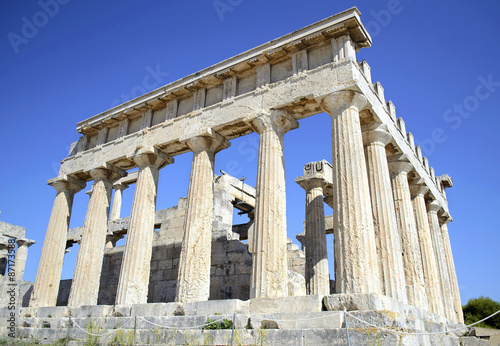 temple of Aphaia in Aegina island Greece photo