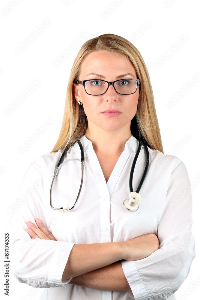 Image of a serious doctor looking at camera Image of a serious doctor looking at camera