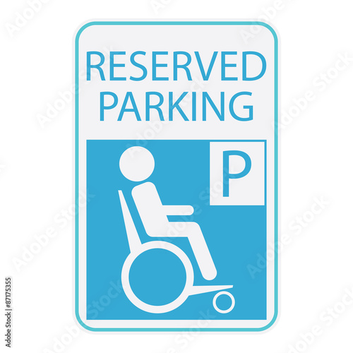 Handicap or wheelchair person icon, sign reserved parking