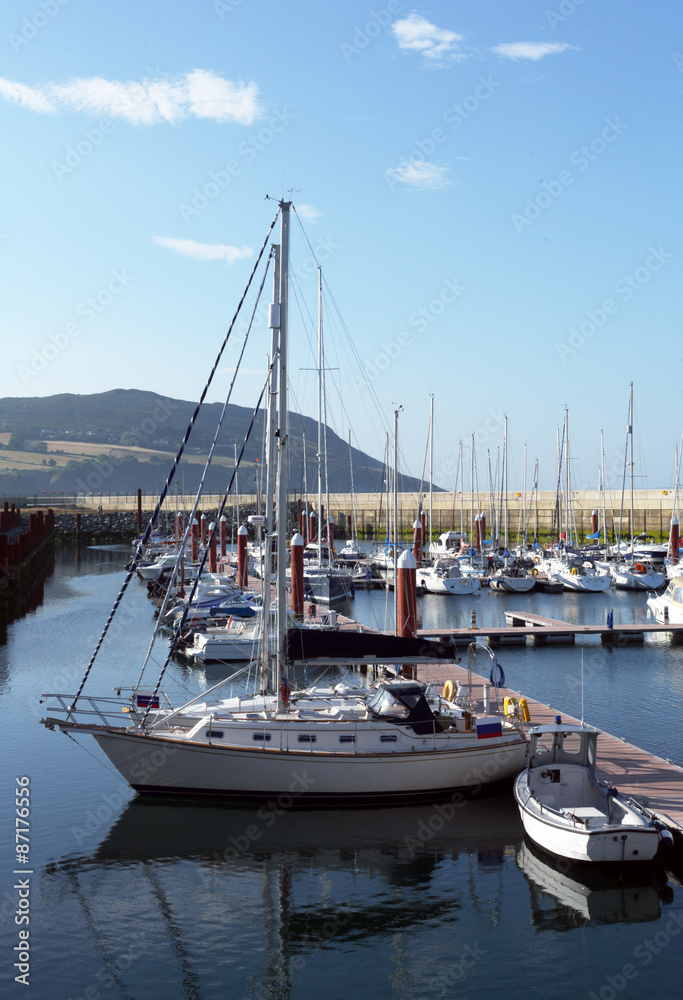 Obraz premium Boats in Greystones marina harbour