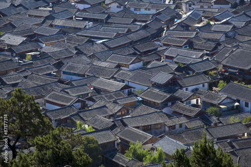 麗江古城の瓦屋根