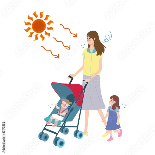 熱中症　イラスト　女性