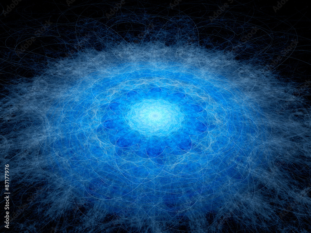 Blue glowing futuristic space object