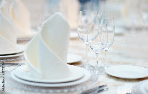 Table set for reception