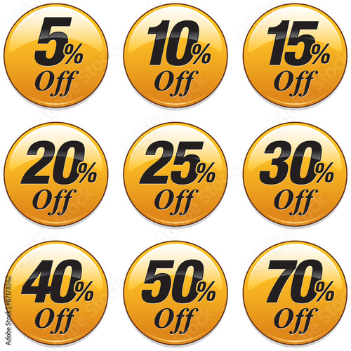 Shopping Sale Discount Badge in Yellow