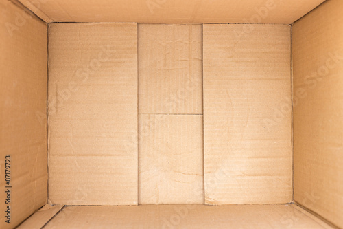 Inside of brown cardboard box background and texture