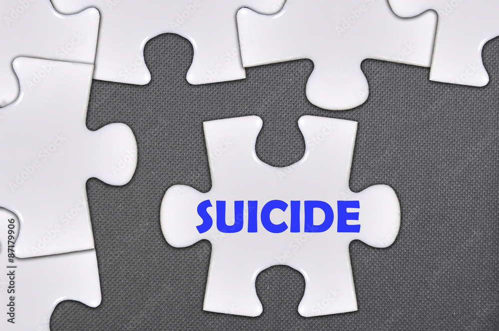 Fototapeta premium jigsaw puzzle written word Suicide