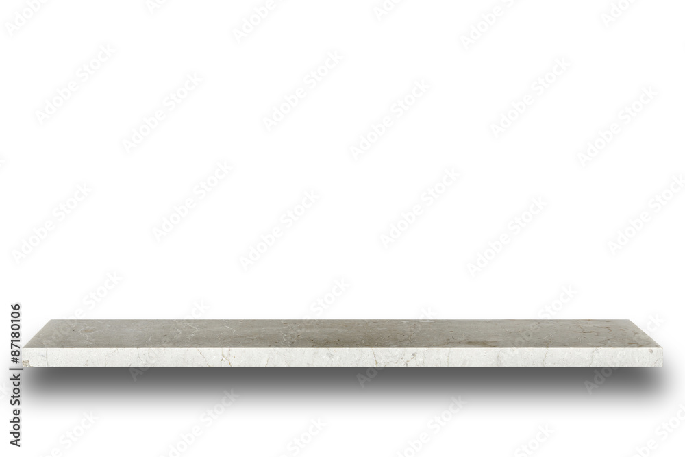 Empty top of natural stone table or counter isolated on white Empty top of natural stone table or counter isolated on white