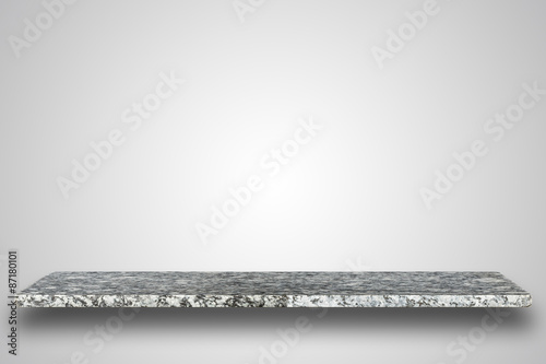 Empty top of natural stone table or counter on blank background