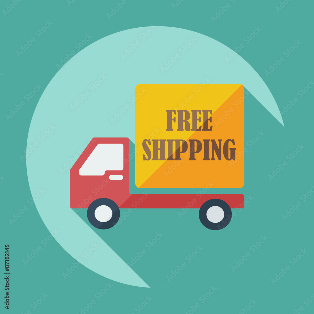Flat modern design with shadow icons car shipping Flat modern design with shadow icons car shipping