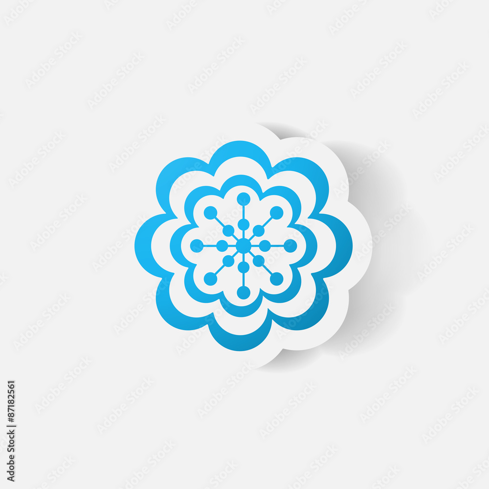 Realistic paper sticker: flowers. camomile Realistic paper sticker: flowers. camomile