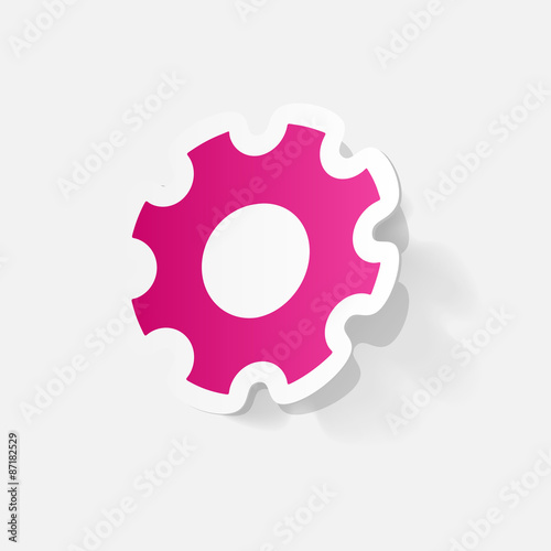 Paper clipped sticker: Manual pinion