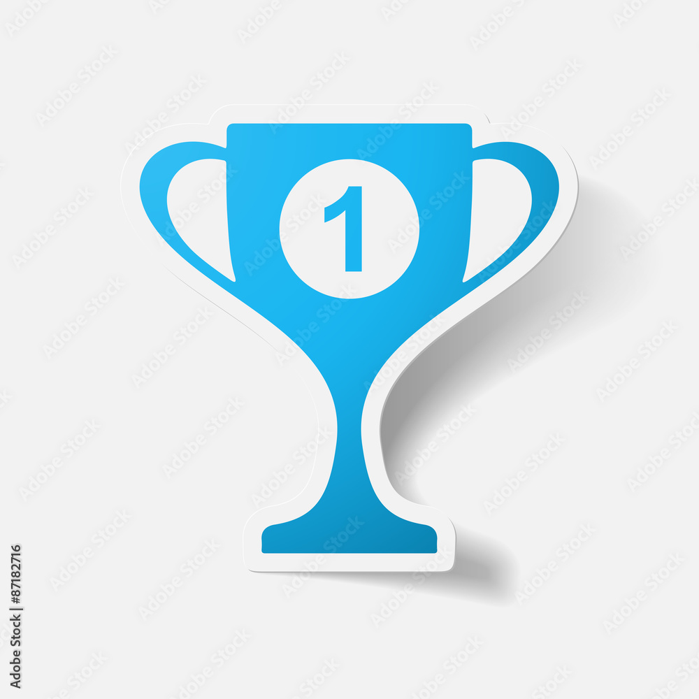 Paper clipped sticker: sports cup