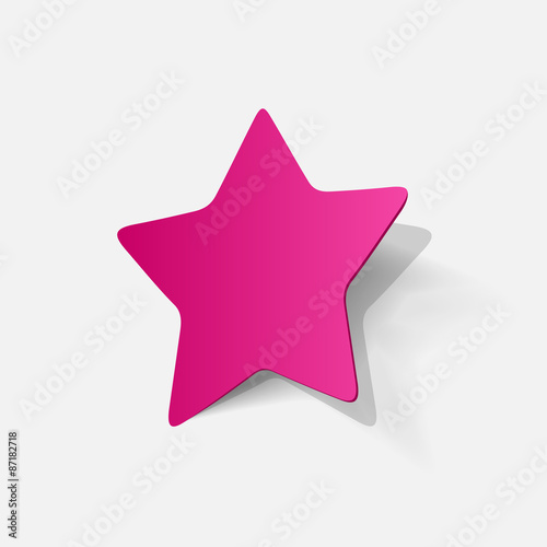 Paper clipped sticker: pentagonal star