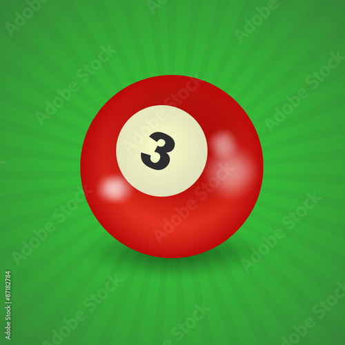 set of billiard balls, billiards, American ball number 3