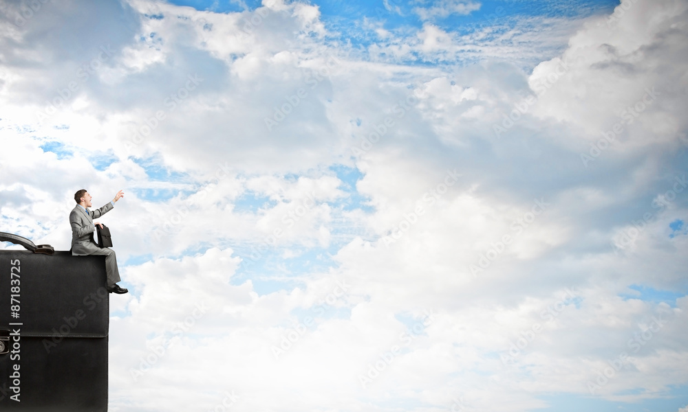 Businessman with suitcase