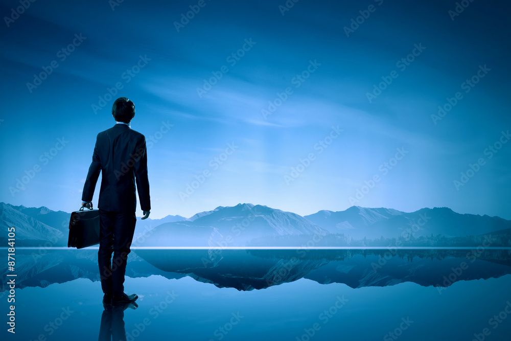 Businessman in isolation Businessman in isolation
