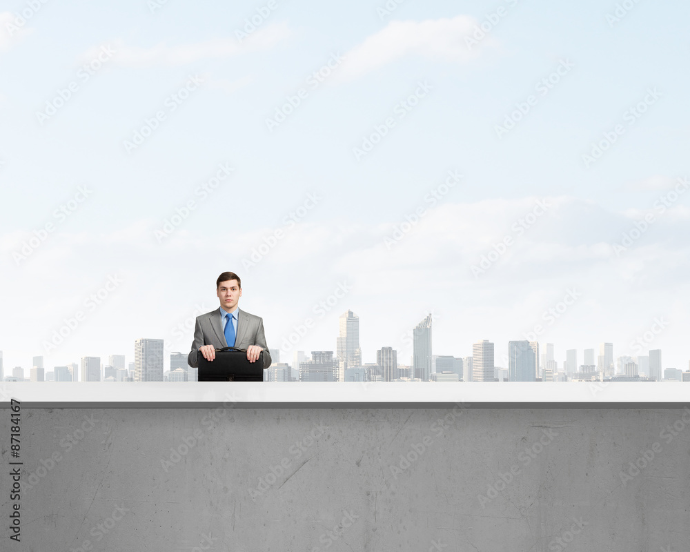 Businessman with suitcase