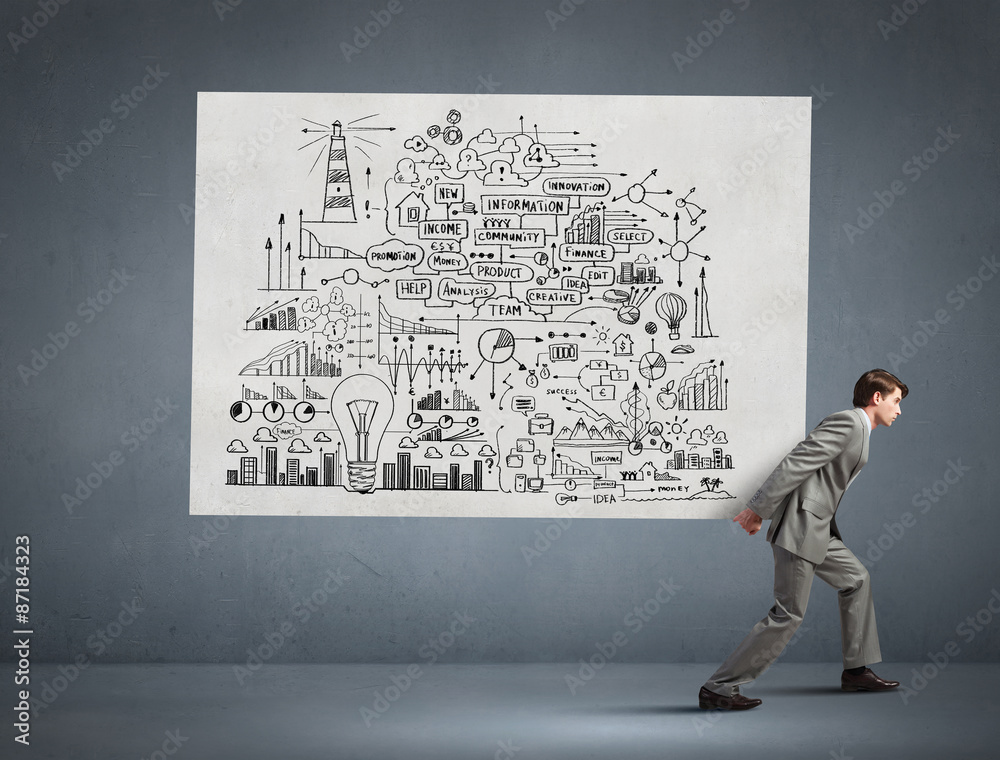 Man carrying ideas Man carrying ideas